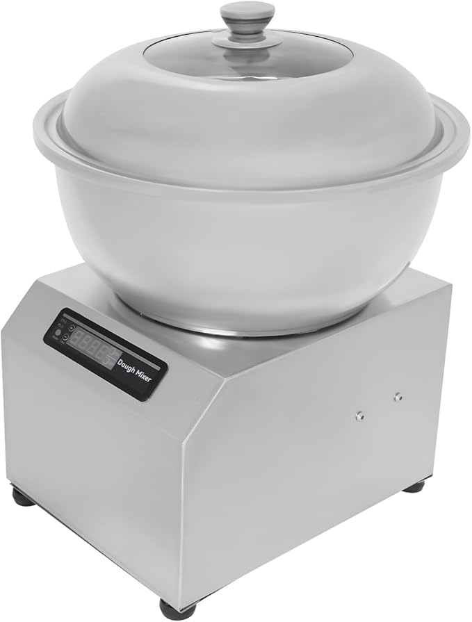 Commercial Dough Mixer, 1500W Large Capacity Dough Maker with Timer and Dual Rotation, Heavy Duty Dough Kneader with 17.6 lbs Stainless Steel Bowl for Home Bakery, Restaurant, Noodle & Bread Making