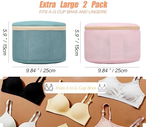 Bra Washing Bag for Delicates, Shape-Retaining, 2 Pack Lingerie Laundry Bag - Image 2