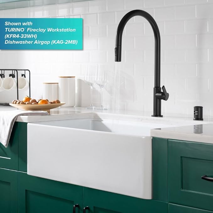 KRAUS Oletto High-Arc Single Handle Pull-Down Kitchen Faucet in Matte Black - Image 10
