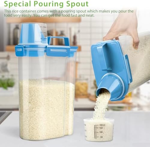 Viretec Rice Airtight Storage Container, 3 to 5Lbs Cereal Dry Food Flour Bin - Image 3
