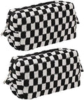 SxoSyo 2 Pcs Checkered Cosmetic Bags by SxoSyo