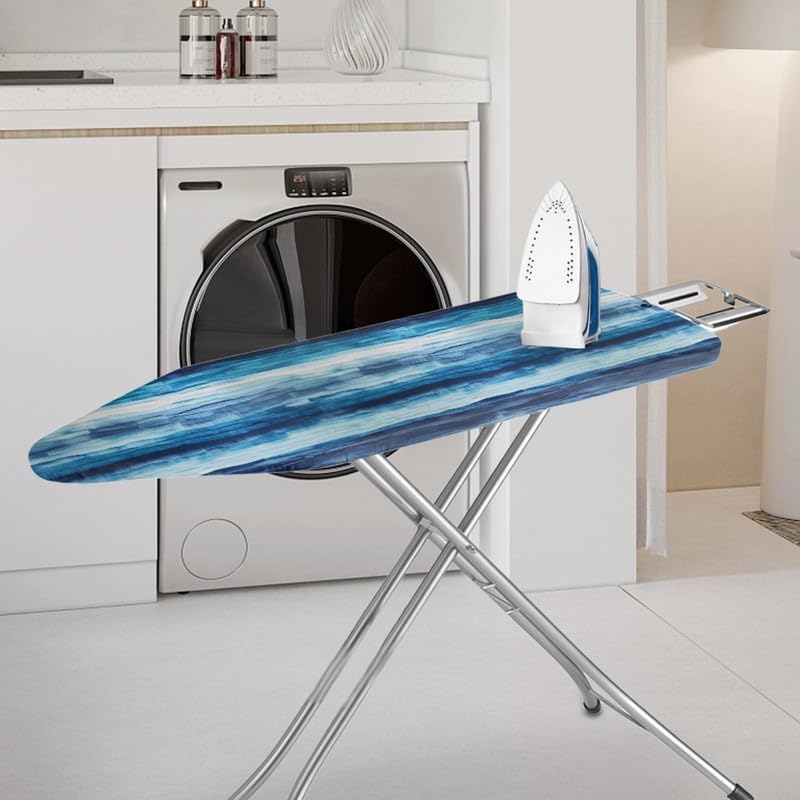 Blue White Gradient Ironing Board Cover Watercolor Striped 15x54 Inch Standard - Image 2