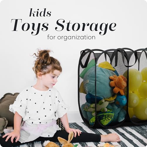 Handy Laundry Double Pop Up Laundry Hamper, 2 Section Mesh - Image 5
