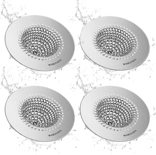 4 Pack Reversible Kitchen Sink Drain Strainer, Anti-Clog Flat Edge Design by Wokdada