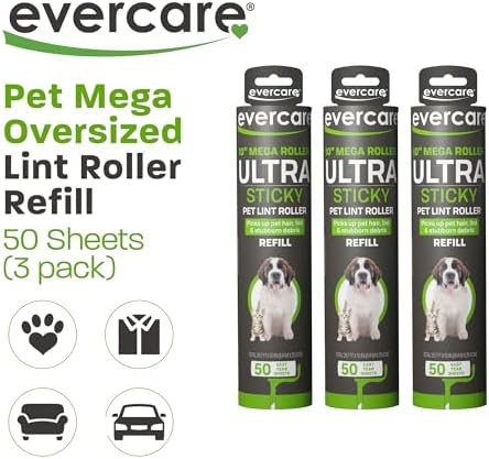 Evercare Pack of 3 All-Purpose Pet Mega Oversized Lint Roller Refills, 50 - Image 3