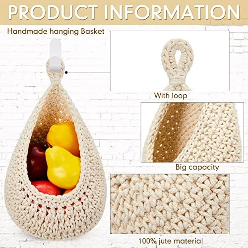 Honeydak 3 Hanging Baskets, Cotton Rope - Image 3