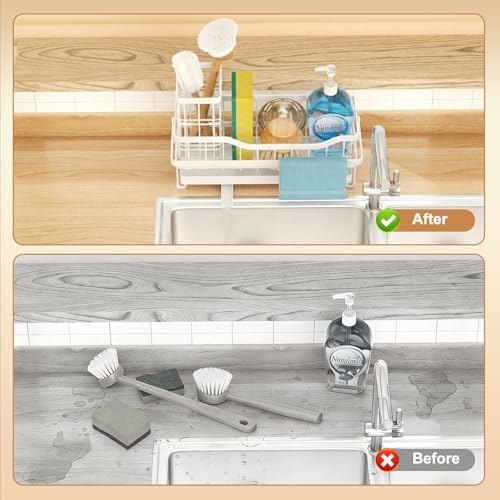 Sponge Holder for Kitchen Sink, Self-draining Sink Organizer - Image 7