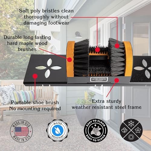 Original Scrusher with Portable Base No Mounting Outdoor Shoe Scraper Brush - Image 4