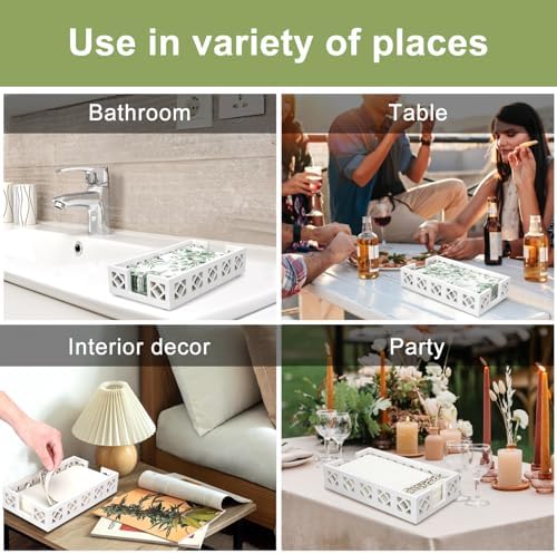 White Wooden Paper Hand Guest Towel Holder - Image 2
