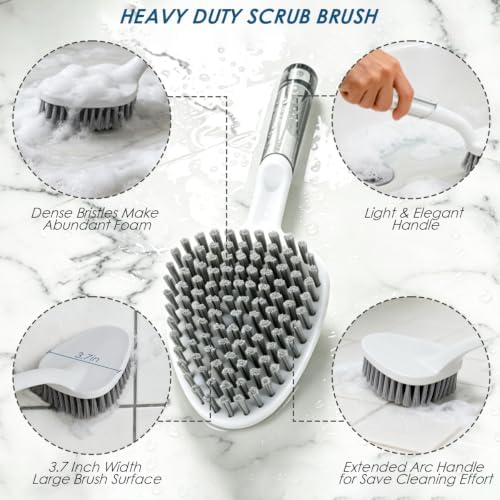3 Pack Heavy Duty Scrub Brush for Cleaning & Grout Brush - Image 3