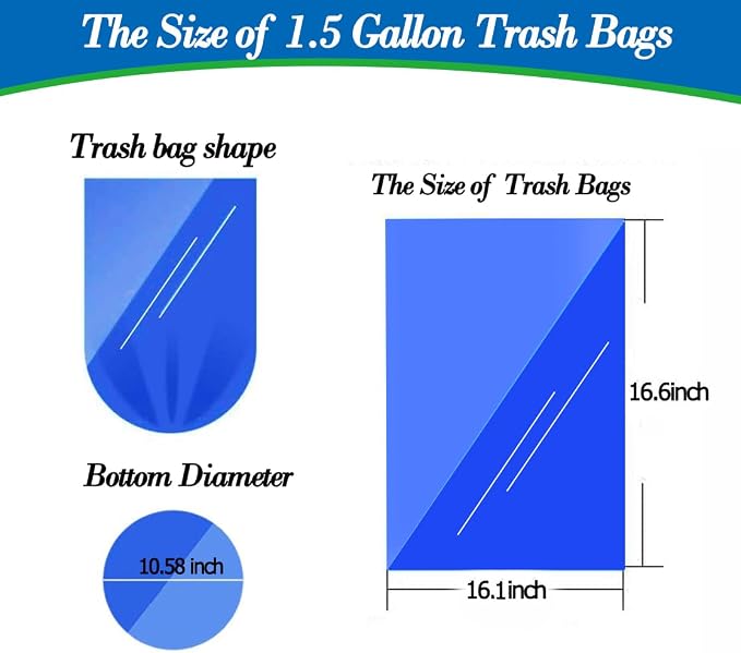 Hommaly 1.5 Gallon 200 pcs Small Clear Trash Bags, Strong 1.3 Gallon 1.6 gallon - Image 2