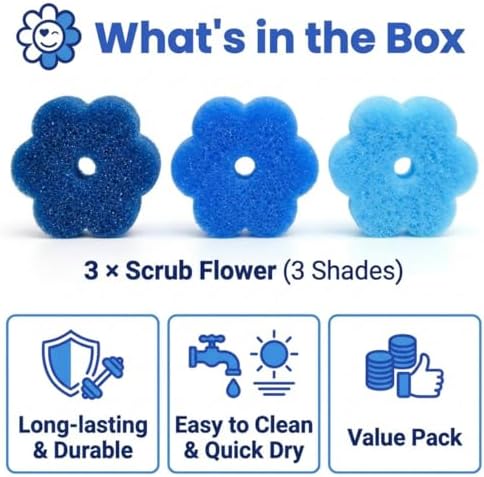 Scrub Flower Temperature Sensitive Sponges, Sapphire Hydrangea - Image 2