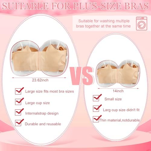 Shappy 6 Pcs Bra Washing Bag for Laundry Storage Women 11.81 Inch Pink - Image 5