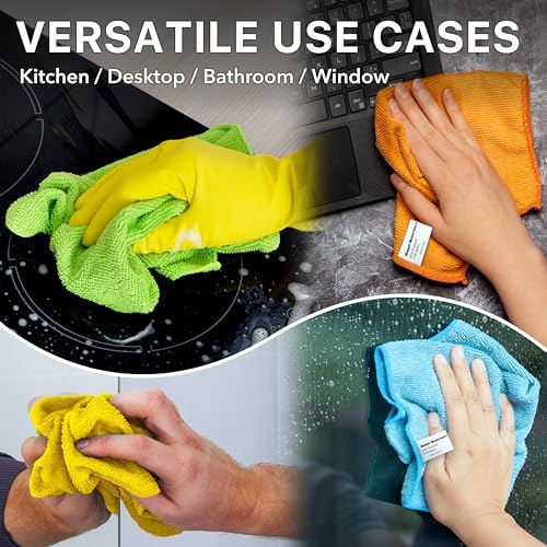 Simple Houseware 12" x 16" Microfiber Cleaning Cloth 50 Pack, 4 Colors - Image 7