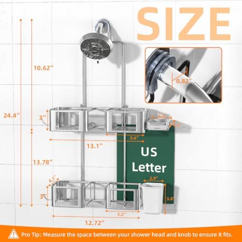 Shower Caddy Haging for Handheld Showerhead, Over Head Shower Caddy - Image 2