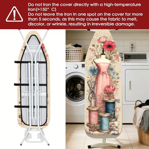 Nuxovilar Floral Dress Cotton Ironing Board Cover 15x54 Fabric - Image 6