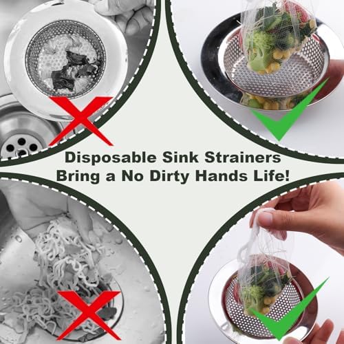 300 PCS Kitchen Sink Strainer Mesh Bag, Small Disposable Mesh Sink Strainer Bags - Image 5