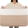 OIAHOMY 108L Extra Large Blanket Basket Dog Toy Basket Brown/White by MasterofSpaceOptimization