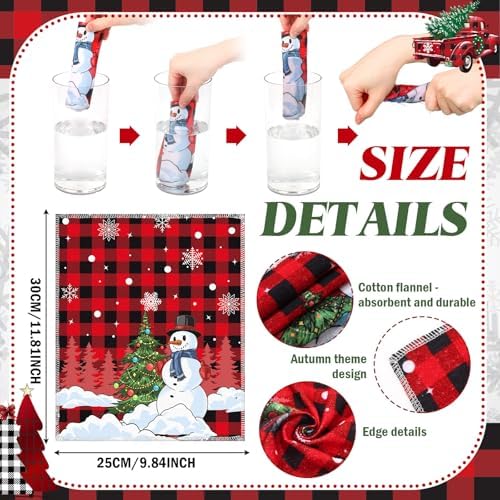 Mindsoft 36 Pcs Christmas Reusable Paper Towels Rolls Washable Bulk Christmas - Image 4