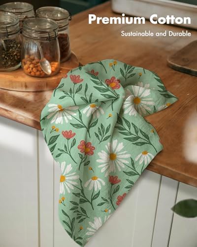 Miss Adola Flour Sack Kitchen Towels Set of 2, Fresh Daisy - Image 2