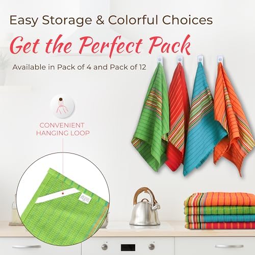 THREAD SPREAD Kitchen Dish Towels, 100% Cotton Salsa Towels, Highly Absorbent - Image 7