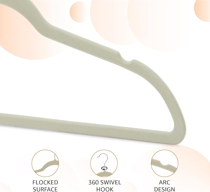 Amazon Basics Slim Velvet Non-Slip Space Saving Suit Clothes Hangers, Closet - Image 2