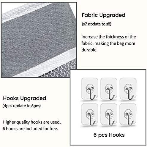 Kanrichu 3pcs Middle Wall Hanging Organizer Bag, Linen Fabric Door Hanging - Image 4