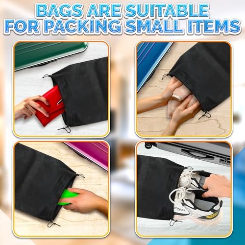 Shoe Bags for Travel, 10 Pack, 11.8"x15.75", Drawstring - Image 5