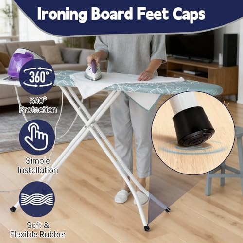 4 Pack Ironing Board Feet Caps, Round Rubber Leg Tip Protectors, Non-Slip - Image 2