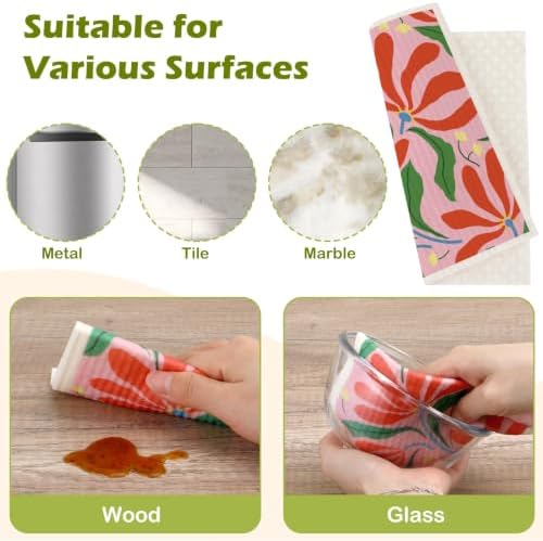 6 Pcs Swedish Paper Cloths for Kitchen, Reusable Paper Towels Washable - Image 6