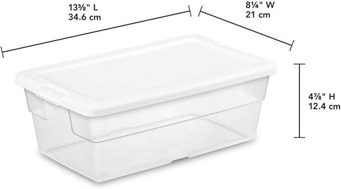 Sterilite Storage Boxes, Stackable Clear Plastic Bins, 6 Quart - Image 3