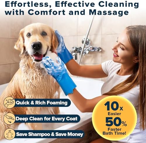 6PCS Grooming & Bath Supplies for Dogs, Cats | Dog Washing Gloves | Dog Bath - Image 2