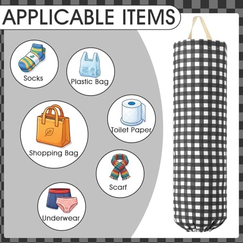 Gingham Plastic Bag Holder for Grocery Bag - Image 3