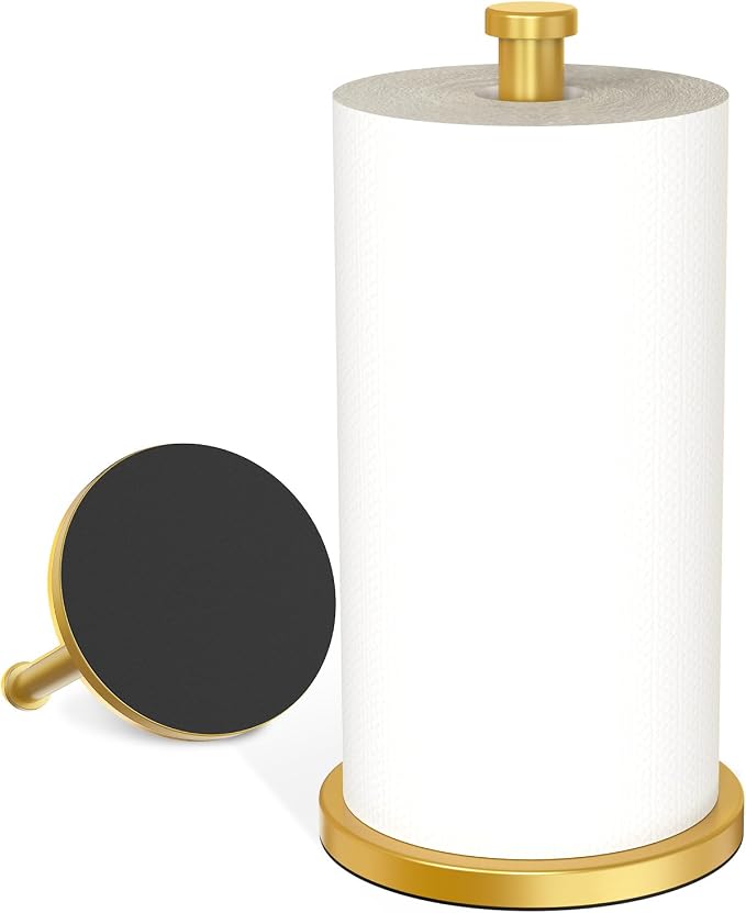 VEHHE Gold Paper Towel Holder Countertop, EVA Weighted Non-Slip Base by VEHHE