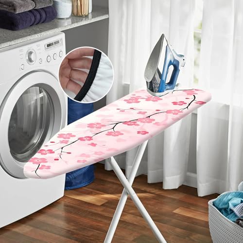 Nuxovilar Pink Cherry Blossom Ironing Board Cover 15x54 Polyester - Image 6