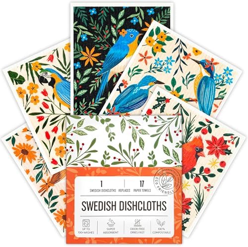 Swedish Dishcloths for Kitchen, 5 Pack Reusable Paper Towels Washable, Super by Unknown