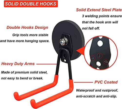 Strong Utility Magnetic Hooks, Anti-Slip Coated Large Magnetic Hooks Heavy Duty - Image 4