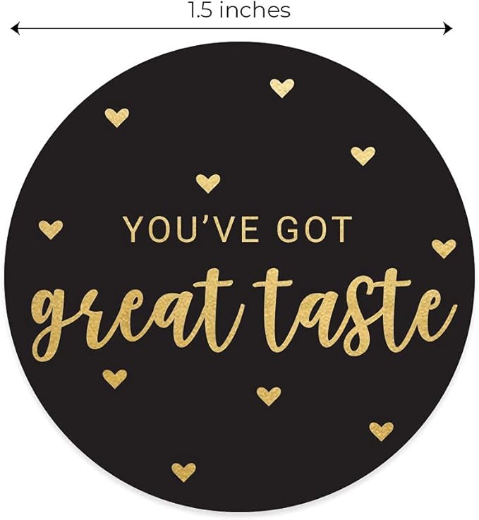 You've Got Great Taste Stickers / 500 Small Business Labels / 1.5" Gold Foil Business Stickers/Poly Mailer Thank You Order Seals/Made in The USA