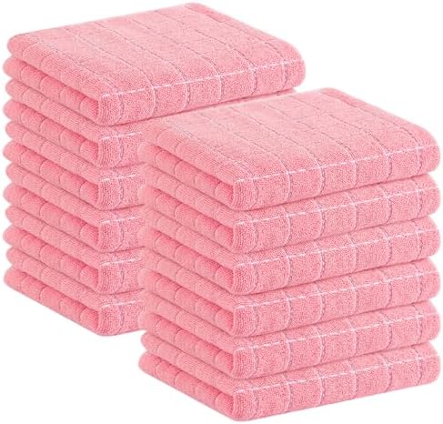 Homaxy 100% Cotton Terry Kitchen Towels, 12 Pack by Homaxy