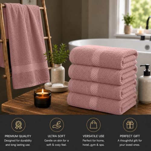 DAN RIVER 600 GSM Cotton Large Bath Towels Set of 4, 27 x 54 Inches - Image 4