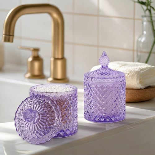 rejomiik 2 Pack Qtip Holder Apothecary Jars - Image 2