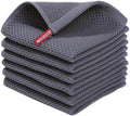 QUILTINA Kitchen Dish Cloths 6 Pack, 12 x 12 Inches, 100% Cotton Waffle Weave by Quiltina