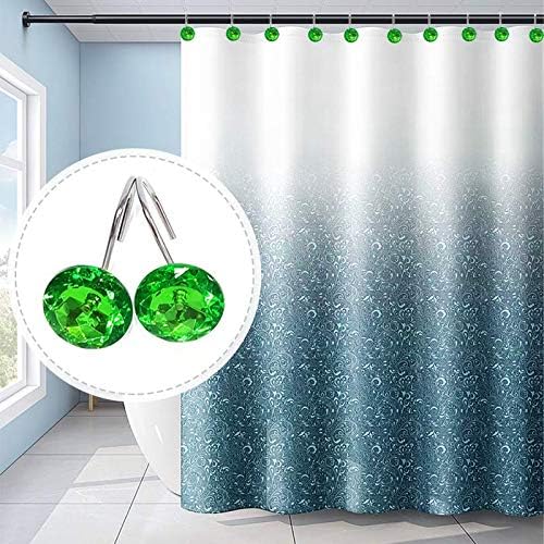12 Pcs Bling Rhinestones Shower Curtain Hooks Bathroom Rolling Hooks - Image 6