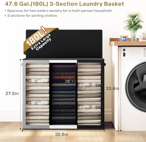SOLEDI Laundry Hamper 3 section - Image 2