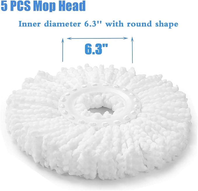 5 PCS Microfiber Replacement Mop Head Spin Mop Head Replacement 5-Pack - Image 4