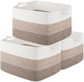 OIAHOMY 50L Storage Basket Large Blanket Basket Living Room Yellow 3-Pack by MasterofSpaceOptimization