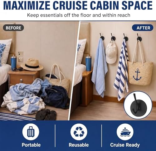Moxweyeni 4 Pcs Large Heavy Duty Cruise Magnetic Hooks 44lbs Black - Image 6