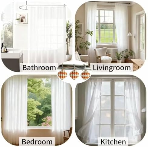 Decorative Geometric Shower Curtain Hooks, Rustproof Metal Shower Hooks - Image 7