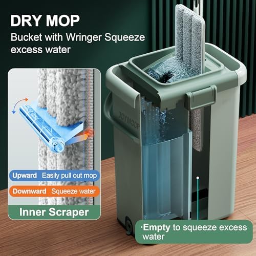 JOYMOOP Flat Mop System, Microfiber Mop and Bucket Set, Commercial & Household - Image 3