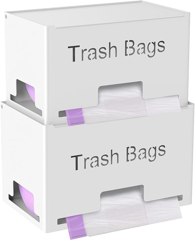 STWWO 2-Pack Trash Bag Holder Dispenser, Stackable Garbage Bag Dispenser | by STWWO
